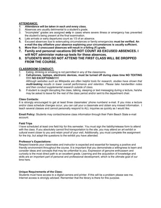 Art Appreciation Syllabus