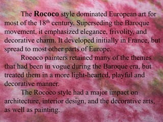 Art Appreciation Topic Vi Rococo And Neoclassicism Pptx