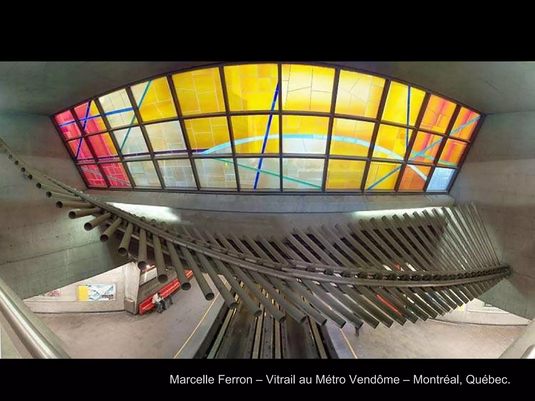 Marcelle Ferron – Vitrail au Métro Vendôme – Montréal, Québec. 