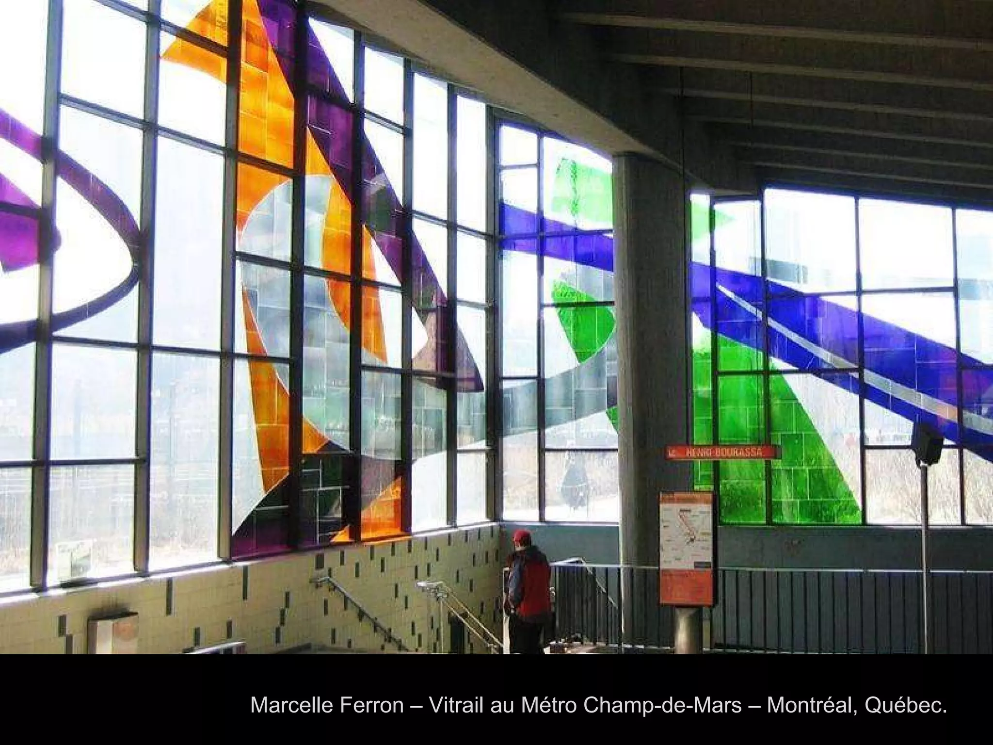 Marcelle Ferron – Vitrail au Métro Champ-de-Mars – Montréal, Québec. 