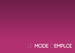 le mode d'emploi
 