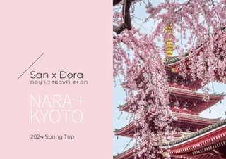 San x Dora
DAY 1-2 TRAVEL PLAN
2024 Spring Trip
NARA +
KYOTO
 