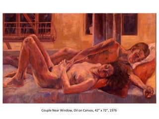 Couple Near Window, Oil on Canvas, 42” x 72”, 1976  