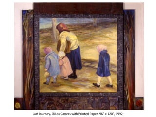 Research Center for Arts and Culture Last Journey, Oil on Canvas with Printed Paper, 96” x 120”, 1992  