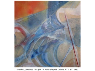 Saunders, Jewels of Thought, Oil and Collage on Canvas, 40” x 40”, 1980  