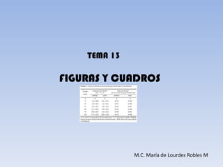 TEMA 13

FIGURAS Y CUADROS




              M.C. María de Lourdes Robles M
 