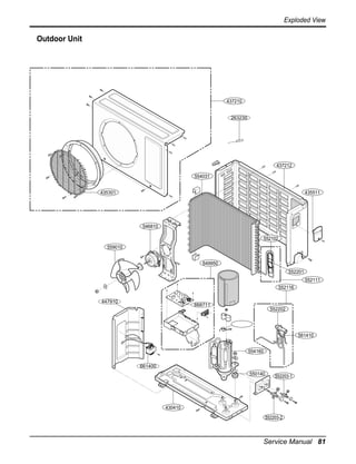 Exploded View

Outdoor Unit

437210
263230

437212
554031
435511

435301

546810
552102
559010
649950
552201
552111
552116
447910

668711

552202

561410
554160
661400

550140

552203-1

430410
552203-2

Service Manual 81

 