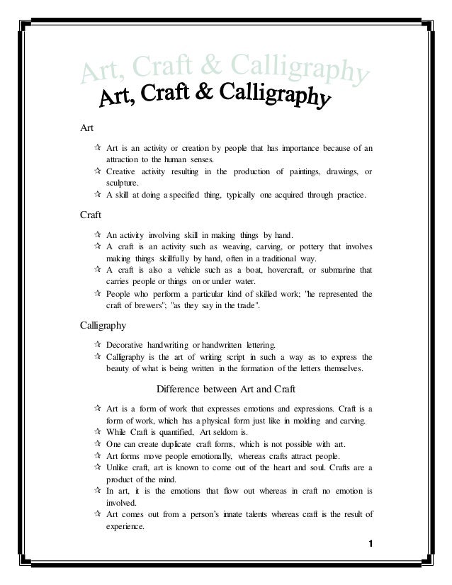 Art Craft And Calligraphy Slideshare Art Craft And Calligraphy Slideshare