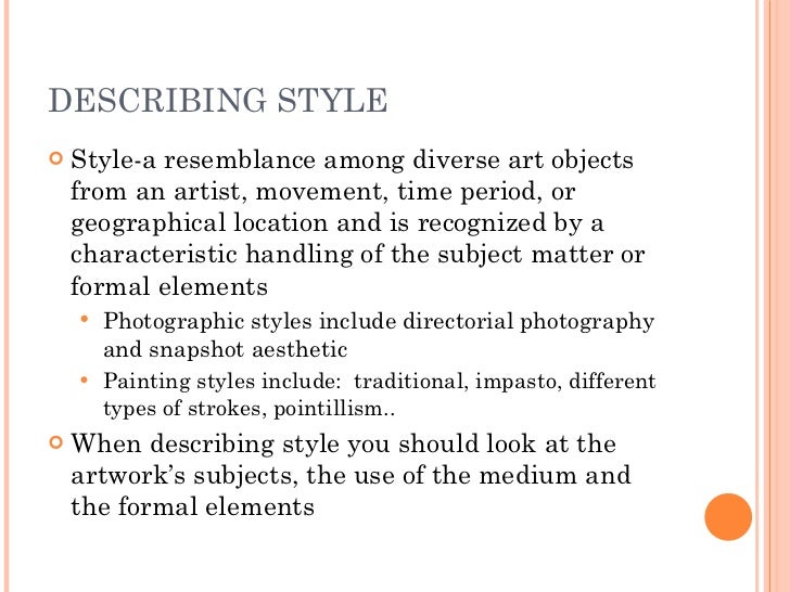 Describing Artwork