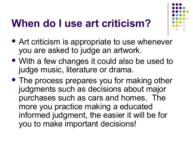 what are the 5 steps of art criticism