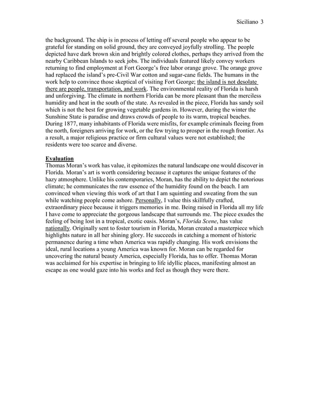 Art Criticism student example