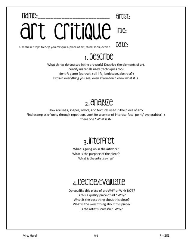 How to write an art critique essay
