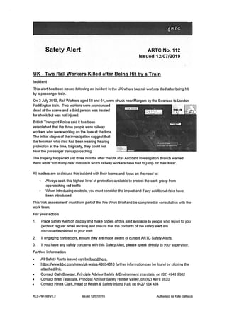 Artc safety alert no. 112