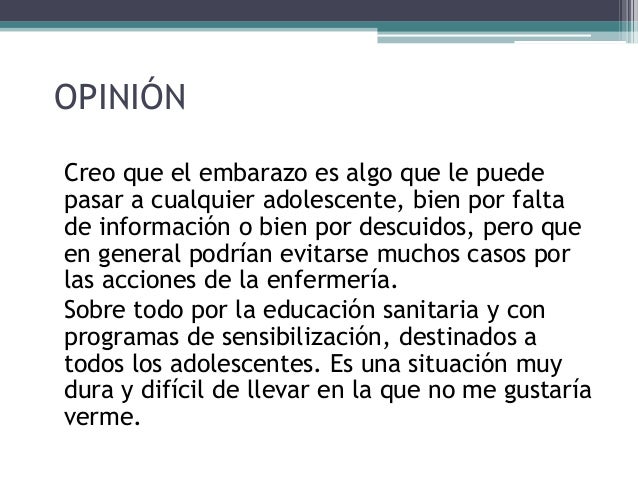 El embarazo en la adolescencia