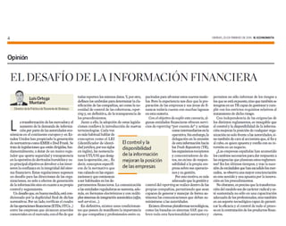Artículo - El desafío de la informacion financiera - El Economista - FEB2015