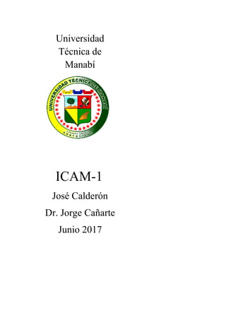 Universidad
Técnica de
Manabí
ICAM-1
José Calderón
Dr. Jorge Cañarte
Junio 2017
 