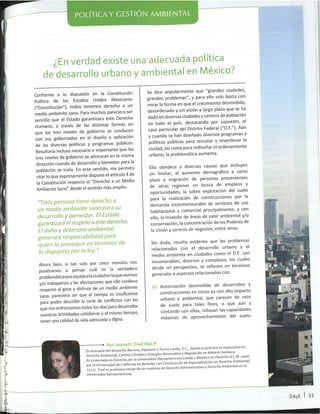 Artículo desarrollo urbano y medio ambiente agosto 2013