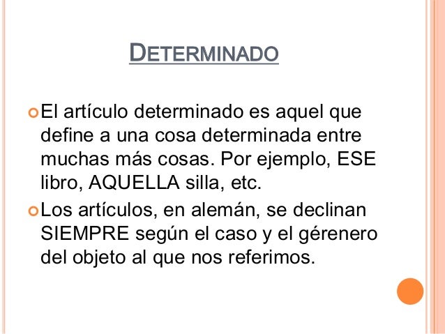Artículo Determinado E Indeterminado