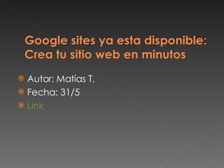 Autor: Matías T. Fecha: 31/5 Link 