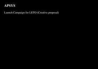 APSYS
Launch Campaign for LETO (Creative proposal)
 
