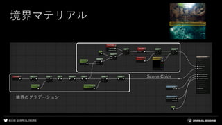 #UE4 | @UNREALENGINE
境界マテリアル
境界のグラデーション
Scene Color
 