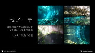 #UE4 | @UNREALENGINE
セノーテ
鍾乳洞の天井が崩落して
できた穴に溜まった泉
ユカタン半島に点在
 