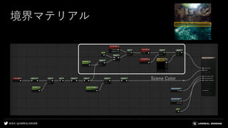 #UE4 | @UNREALENGINE
境界マテリアル
Scene Color
 