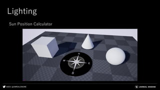 #UE4 | @UNREALENGINE
Lighting
Sun Position Calculator
 