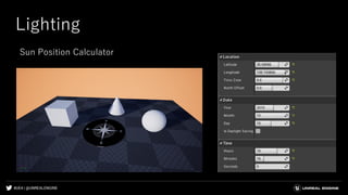 #UE4 | @UNREALENGINE
Lighting
Sun Position Calculator
 