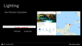 #UE4 | @UNREALENGINE
Lighting
Sun Position Calculator
latitude longitude
 