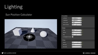 #UE4 | @UNREALENGINE
Lighting
Sun Position Calculator
 