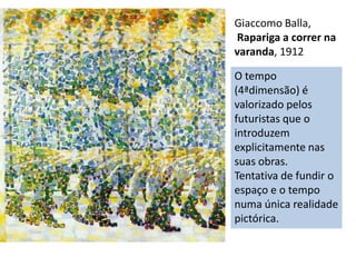 -Alternância de planos e sobreposição de imagens, para dar a noção de velocidade e dinamismo;-Arabescos contorcidos, linhas circulares emaranhadas, espirais e elipses;-Cores muito contrastadas, em composições violentas e chocantes.