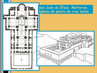 San Juan de Éfeso. Martyrion.
Iglesia de planta de cruz latina.
 