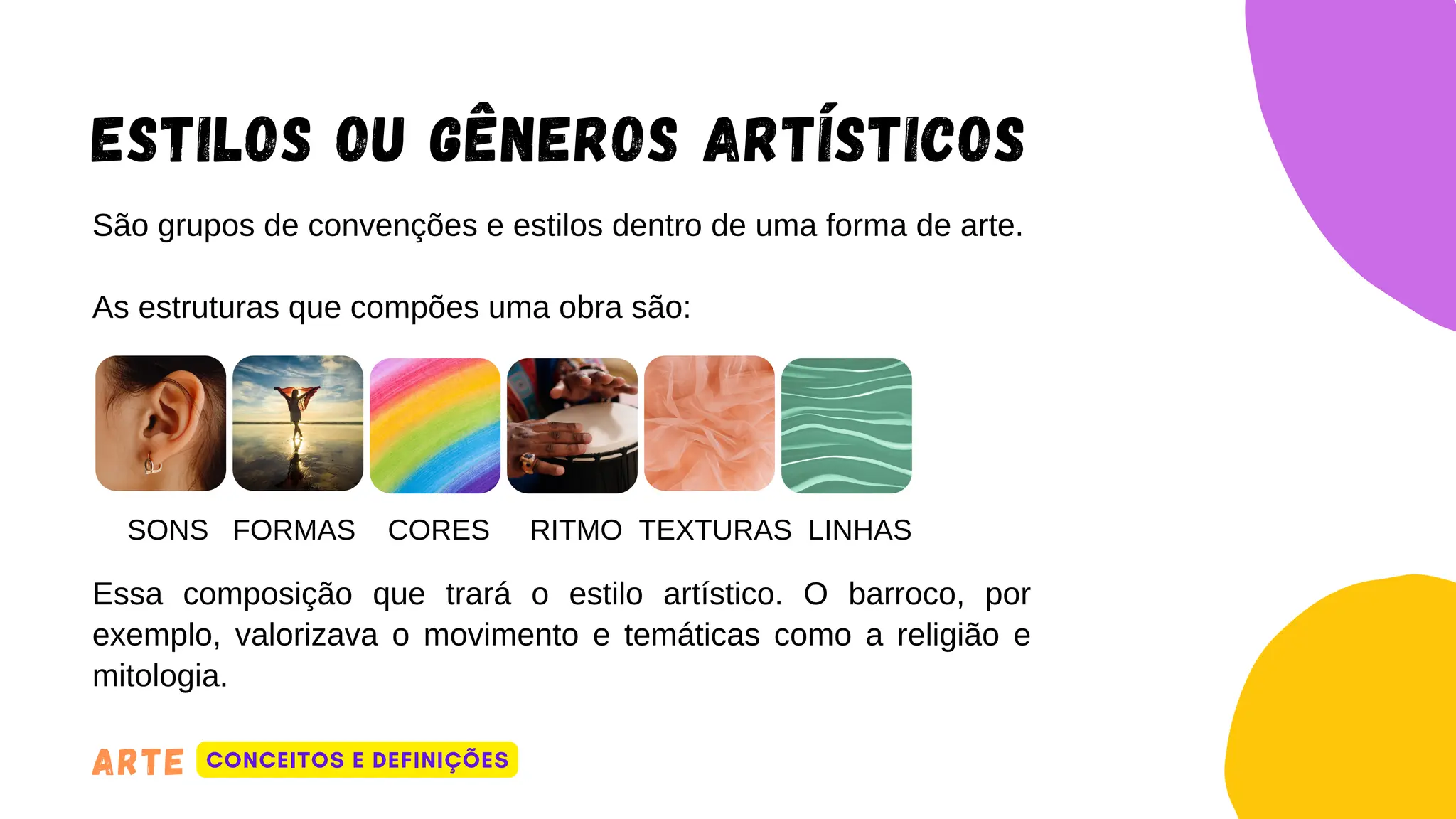 ARTE - Conceitos básicos e definições. Estudo introdutório de Artes ...