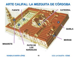 ARTE CALIFAL: LA MEZQUITA DE CÓRDOBA MIHRAB QUIBLA PATIO DE LOS NARANJOS FUENTE MINARETE CATEDRAL 