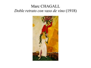 Marc CHAGALL Doble retrato con vaso de vino  (1918) 