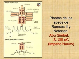 Plantas de los speos de Ramsés II y Nefertari Abu Simbel. S. XIII aC (Imperio Nuevo)