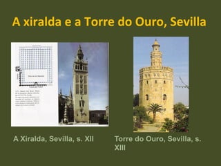 A xiralda e a Torre do Ouro, Sevilla A Xiralda, Sevilla, s. XII Torre do Ouro, Sevilla, s. XIII 