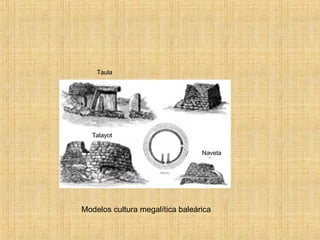 Modelos cultura megalítica baleárica Taula Naveta Talayot 