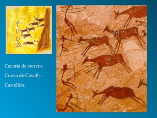 Cacería de ciervos. Cueva de Cavalls. Castellón.  