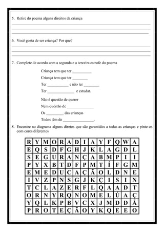 Arte - O Direirto das Crianças, Ruth Rocha | PDF