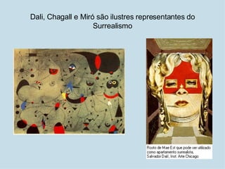 Dali, Chagall e Miró são ilustres representantes do Surrealismo 