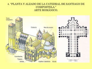 4. “PLANTA Y ALZADO DE LA CATEDRAL DE SANTIAGO DE COMPOSTELA.” ARTE ROMÁNICO. 