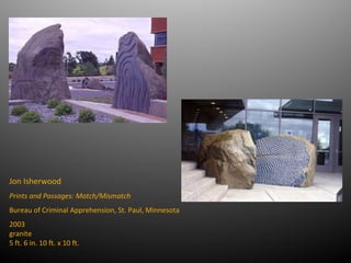 Jon Isherwood
Prints and Passages: Match/Mismatch
Bureau of Criminal Apprehension, St. Paul, Minnesota
2003
granite
5 ft. 6 in. 10 ft. x 10 ft.
 