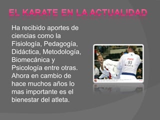 Ha recibido aportes de ciencias como la Fisiología, Pedagogía, Didáctica, Metodología, Biomecánica y Psicología entre otras. Ahora en cambio de hace muchos años lo mas importante es el bienestar del atleta.  