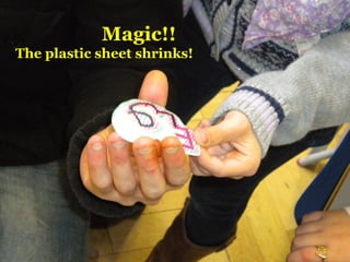 Magic!! 
The plastic sheet shrinks! 
 