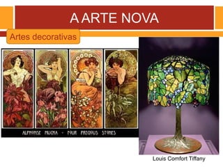 A ARTE NOVA
Louis Comfort Tiffany
Artes decorativas
 