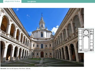 ARQUITECTURA Las iglesias
Borromini: Sant´Ivo alla Sapienza. Patio Roma. 1642-60.
 