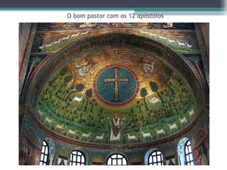 O bom pastor com os 12 apóstolos
 