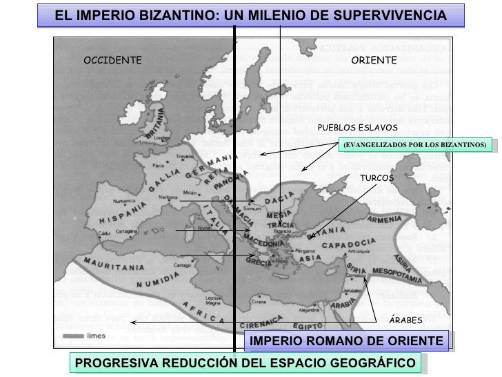 EL IMPERIO BIZANTINO: UN MILENIO DE SUPERVIVENCIA OCCIDENTE ORIENTE PUEBLOS ESLAVOS ÁRABES (EVANGELIZADOS POR LOS BIZANTIN...